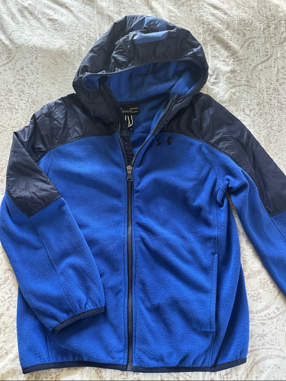 Under Armour Royal Blue Hooded Fleece Jacket with Navy Panels